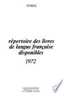 Répertoire des livres de langue française disponibles
