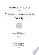 Research Catalogue of the American Geographical Society: Regional numbers 47-52, Polar Regions, Oceans, Tropics