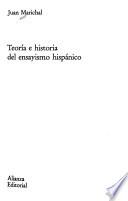 Teoría e historia del ensayismo hispánico
