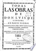 Todas las obras de don Luis de Gongora en varios poemas