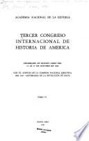 Trecer Congreso Internacional de Historia de America