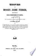 Trovas de Mossen Jaime Febrer que tratan de los conquistadores de Valencia