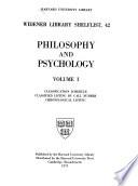 Widener Library Shelflist: Philosophy and psychology