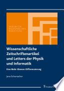 Wissenschaftliche Zeitschriftenartikel und Letters der Physik und Informatik