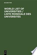 World List of Universities / Liste Mondiale des Universites