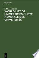 World List of Universities / Liste Mondiale des Universités